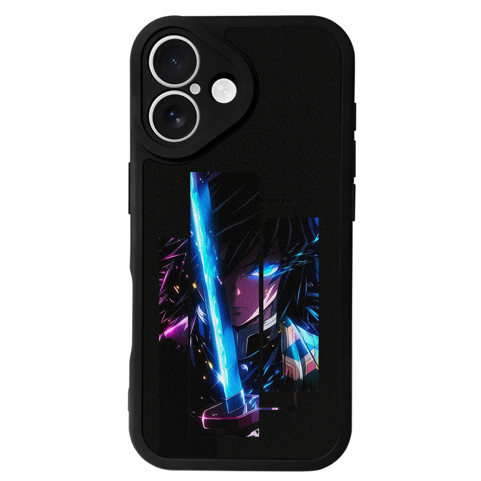 鬼滅の刃 グッズ,冨岡 義勇 - IPhone 16シリーズ対応 ・ シリコンスマホケース ・ レザー調 ・ 高精度フィット ・ 耐衝撃 ・ ワイヤレス充電対応 ・ 精密カット